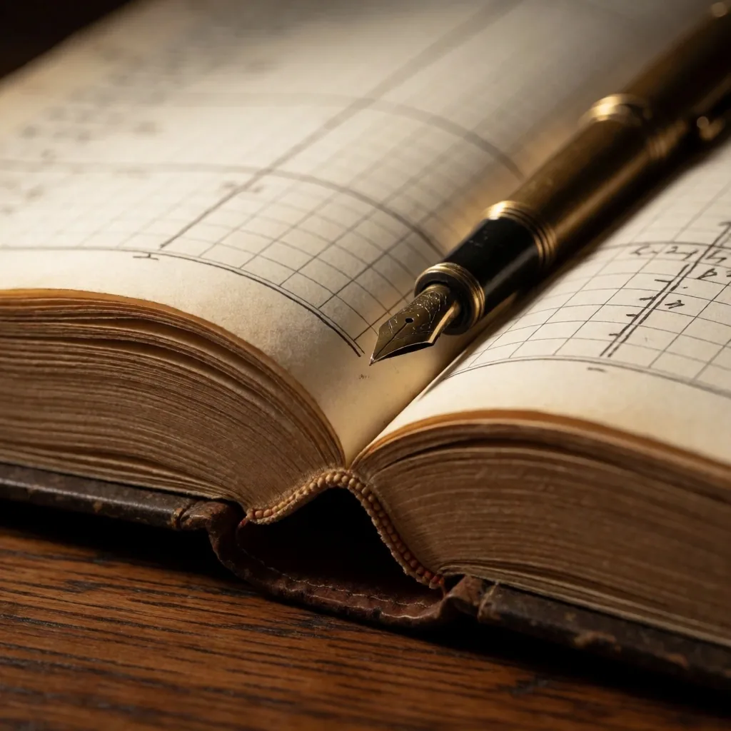 Açık finansal defter ve kalem